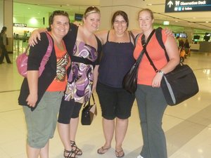 Amy, Carly, Dee & Me at the airport