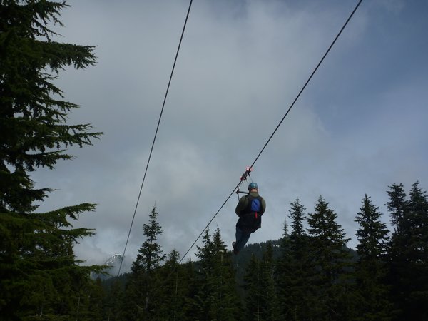 Zip line up at Grouse Mountain