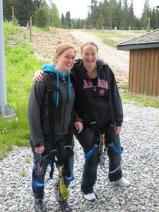 Ashley & I getting harnessed up