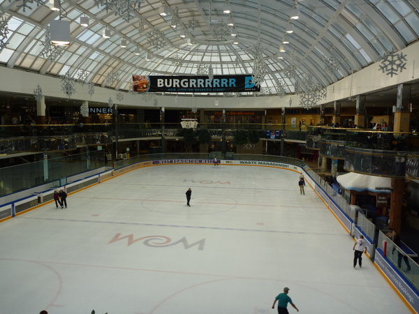 The ice skating rink in West Edmonton Mall