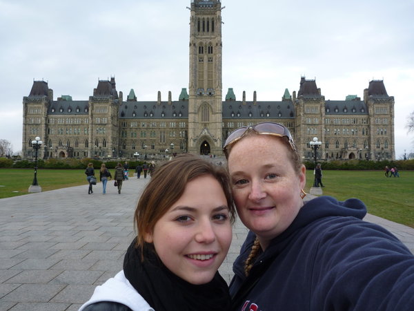 Micha and I out the front of Parliament House in Ottawa