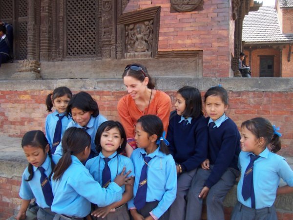 School kids in Bhaktapur - very friendly