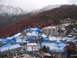Ghorepani Village after snow
