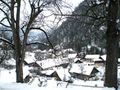 Pueblo nevado en Alrededores de Bled