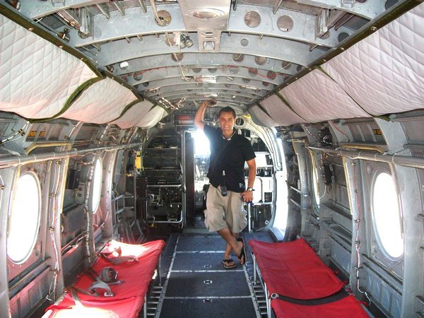 Inside of an helicopter