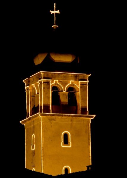 Clock Tower and Belfy by Night - Skradin