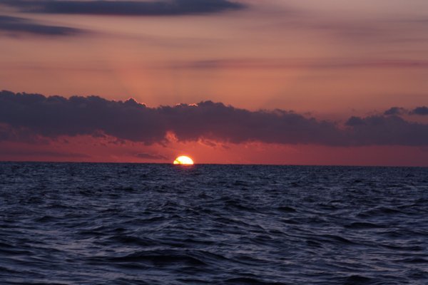 sunset on passage to Isle Graciosa