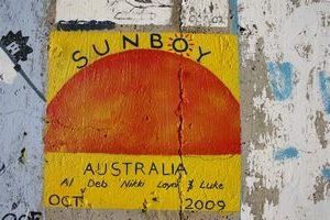 Sunboy logo on the wall at Porto Santo