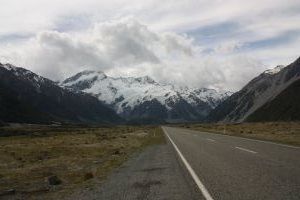 Road leading to Mt Cook