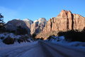 Icy Road in Zion