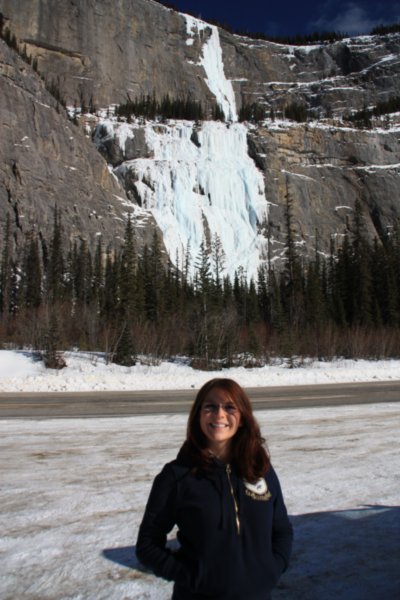 Victoria and Frozen Waterfall