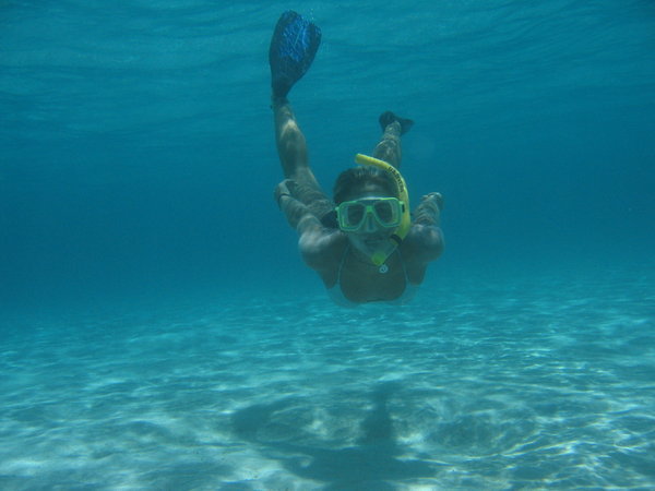 snorkling in cristal clear water