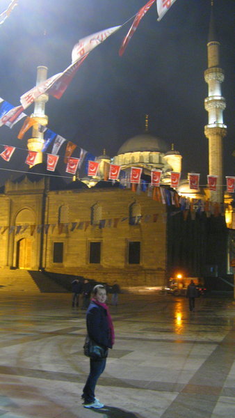 Mosque and Political Flags