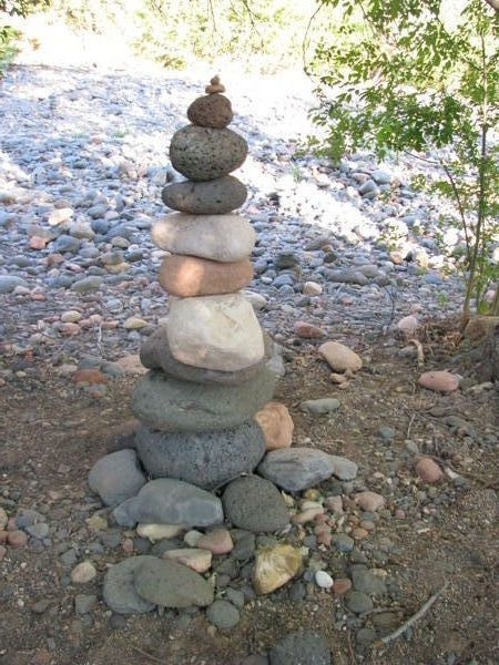 Cairn at River near Cathedral Rock