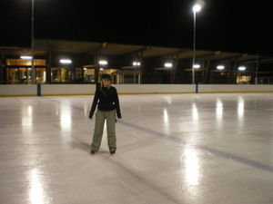 Ice skating at Lake Tekapo