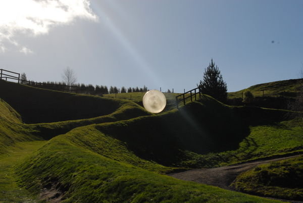 Rolling down the hill in my zorb!