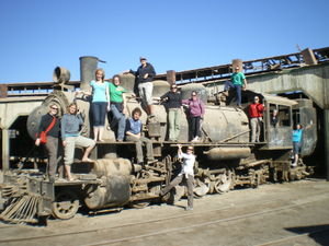 The gang at the train cemetery