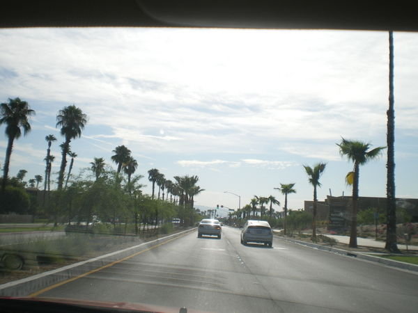 Driving through Palm Springs