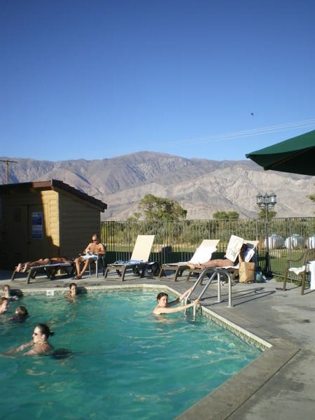 Chilling by the pool in Lone Pine
