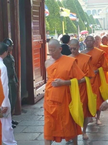 Monks exiting The Grand Palace