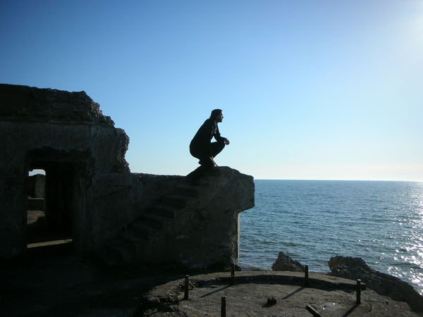 Superior posing at the old fortifications on Karosta beach