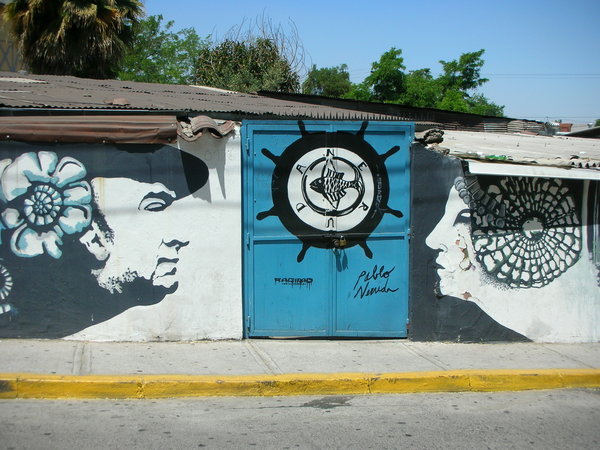 Nice mural of Pablo Neruda and Matilde