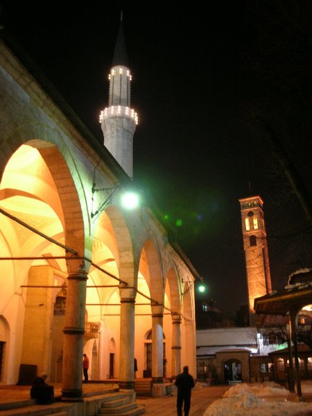 Gazi Husrev Bey mosque; church tower