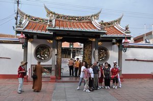 Chinese tourists at temple