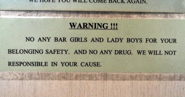 No ladyboys!