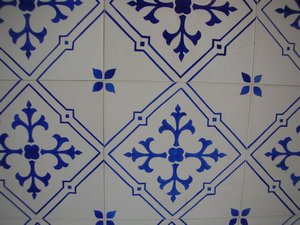 Blue tiles in Schloss Babelsberg