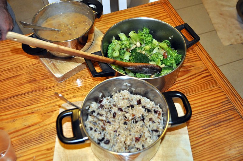 Broccoli, rice and lentils
