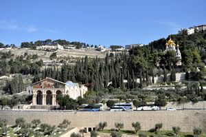 Mount of Olives with Church of All Nations and Church of Dominus Flevit