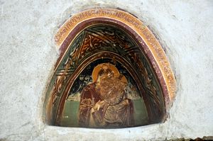 Fresco above the church's entrance