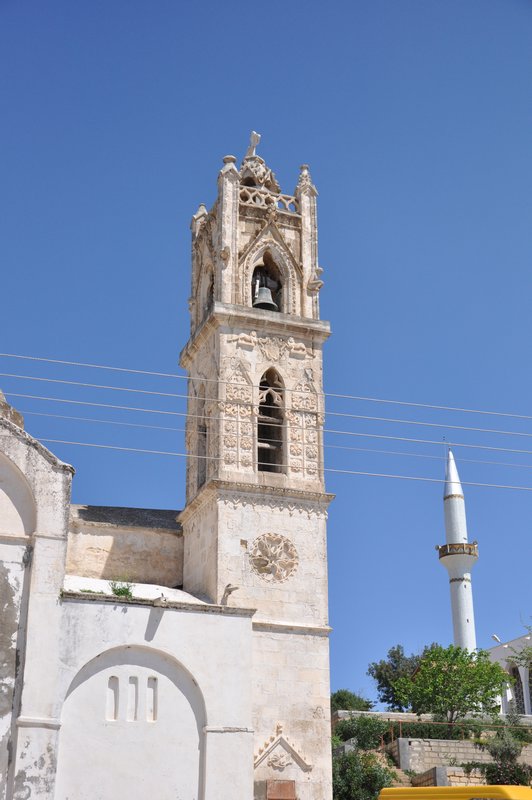 Agios Synesios church with minaret in the background