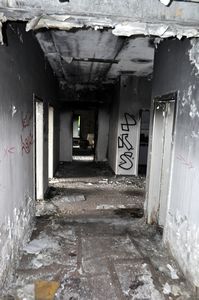 Burnt hallway