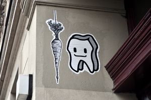 Carrot tooth paste-ups