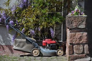 Still life with lawnmower