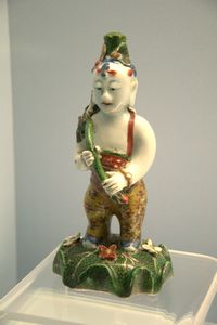 Wucai (five-coloured) boy figurine