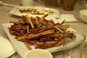 Excellent lotus root fries, Yunnan-style