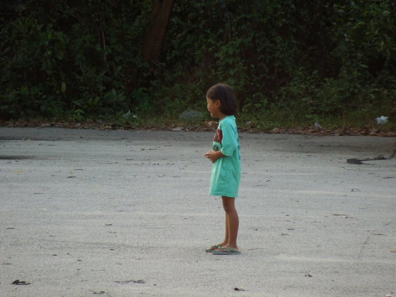 Little girl, left behind crying