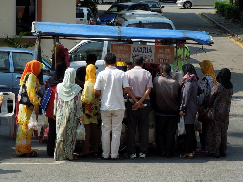 Malays lining up for street food