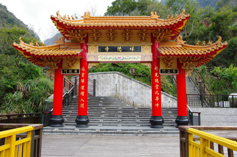 Picturesque gate to the temple area