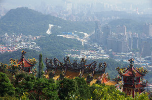 Bishan Temple with Taipei in the background