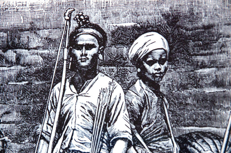 Depiction of Taiwanese Aboriginals with stretched earlobes