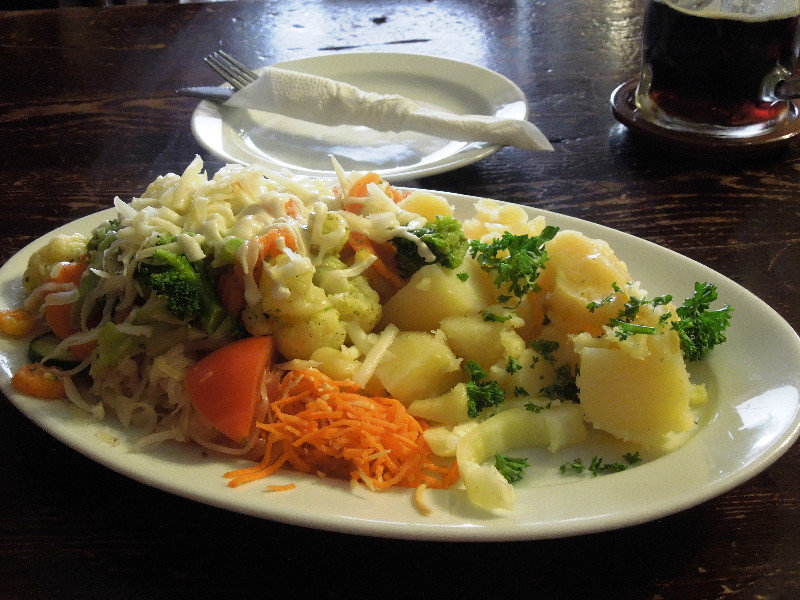 Potatoes, veggies and grated Balkan cheese