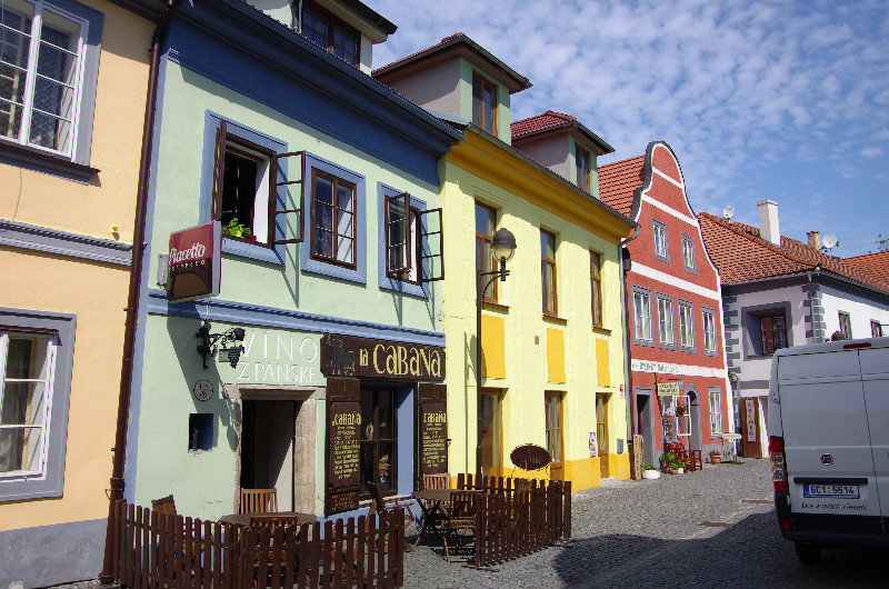 Colourful building in a small alley