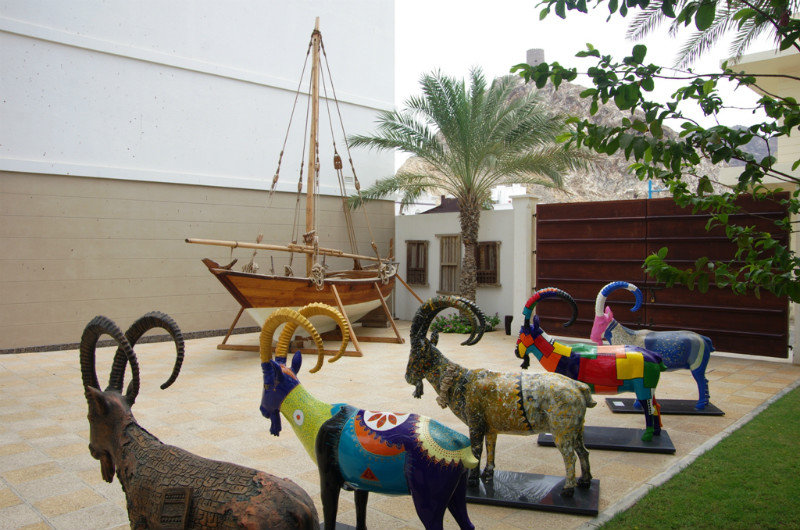 Ibexes outside Bait al-Zubair museum