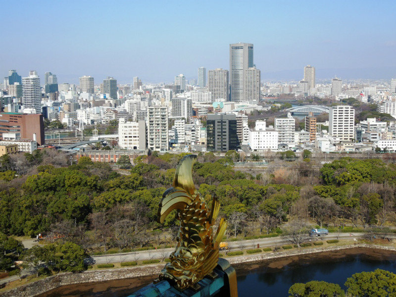 View over Osaka from the castle