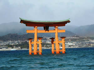 Torii gate at Itsukushima Shinto Shrine