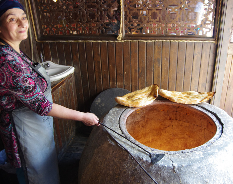Babushka baking tandir bread